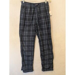 Lucky Brand Men's Size M Navy Blue Grey Plaid Fleece Pajama Pants NWT